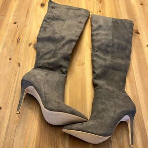 Gray High Boots